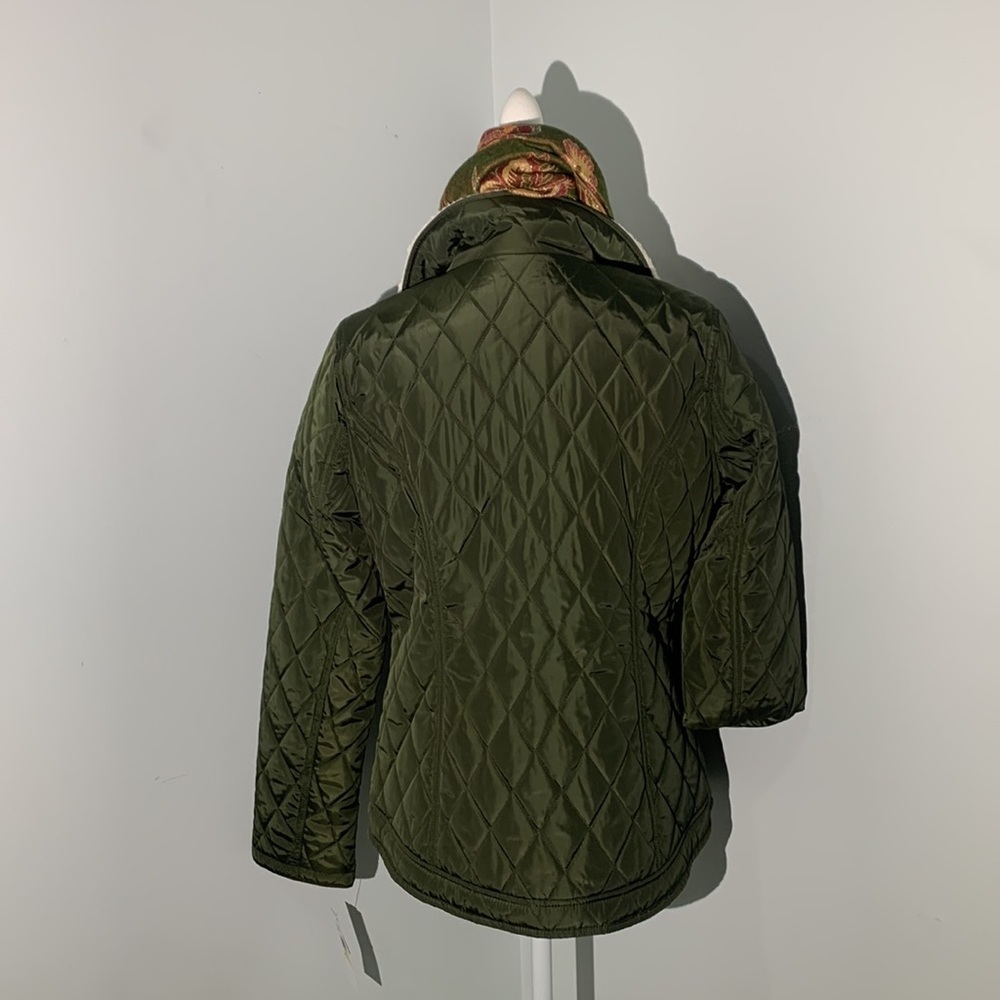 MICHAEL KORS Women's Quilted Jacket Size M. Olive Green Faux Fur Sherpa … - Picture 4 of 11